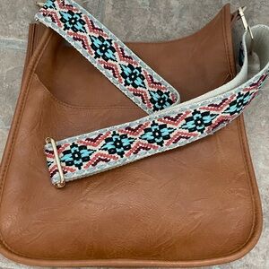 Ah-dorned Classic Vegan Leather Messenger bag with strap